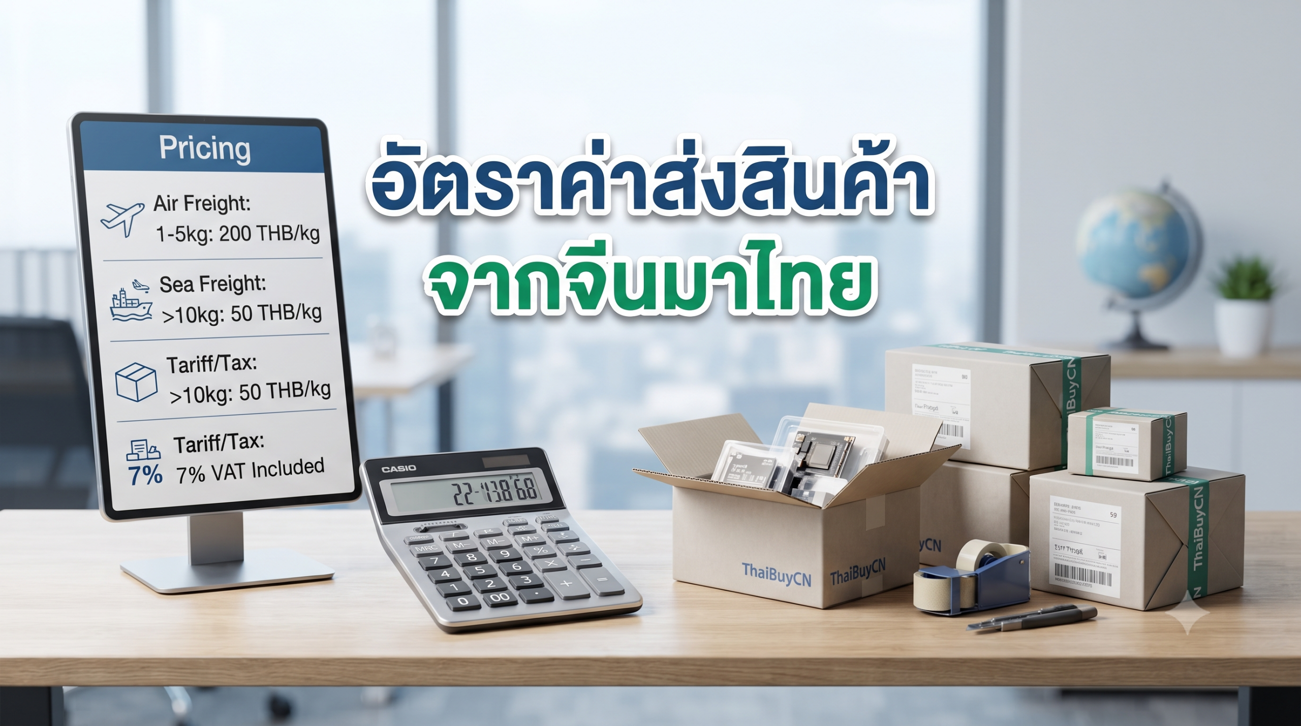 วิธีคำนวณค่าขนส่ง จีน ไทย และเลือก Shipping